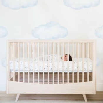 Baby in Lola Crib on DreamBreeZzz Crib Mattress