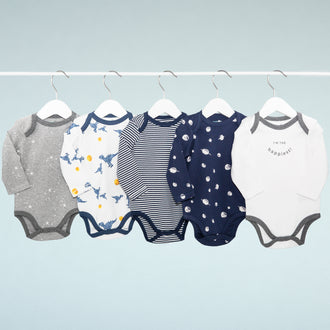 100% Organic Long-Sleeve Baby Bodysuit Bundle