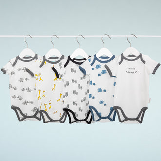 100% Organic Short-Sleeve Baby Bodysuit Bundle