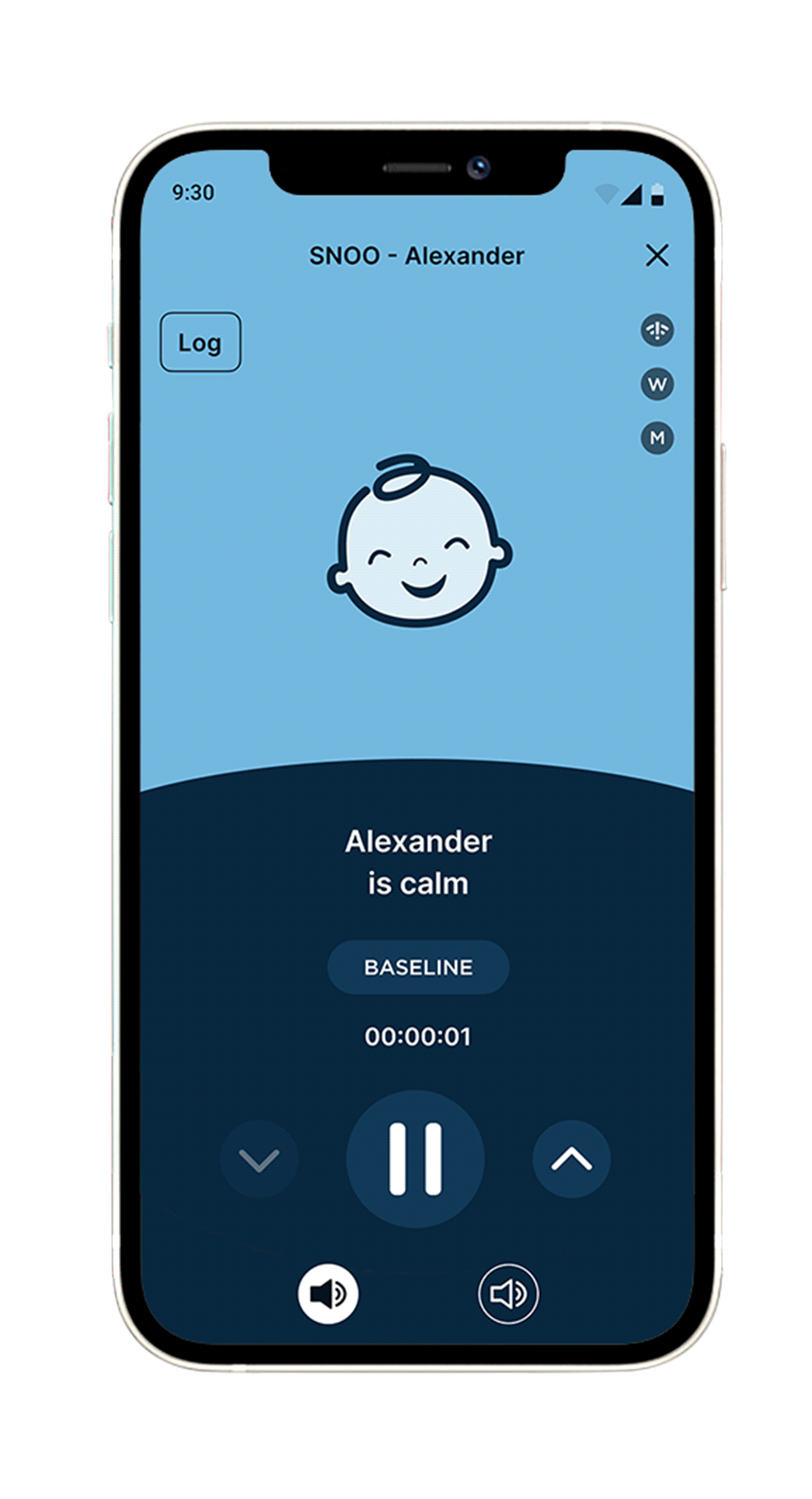 Screenshot of the SNOO App